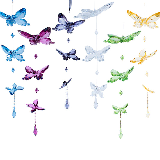 18.5" Hanging Acrylic Butterfly Ornaments- 6 Colors Available