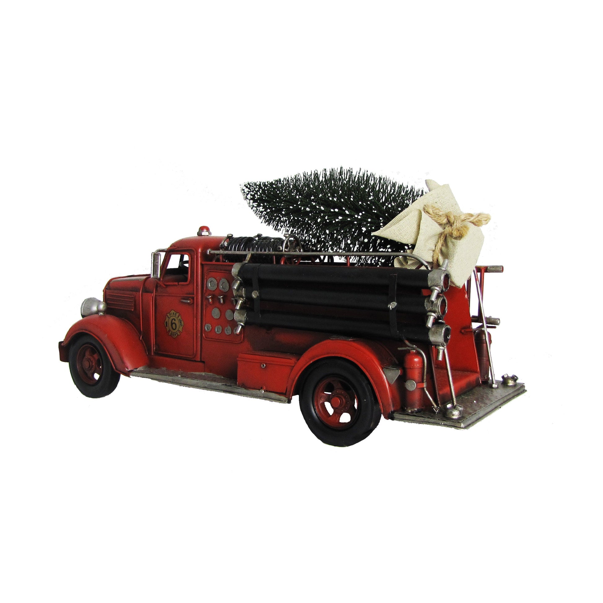 1940's Vintage Style Fire Truck with Christmas Tree
